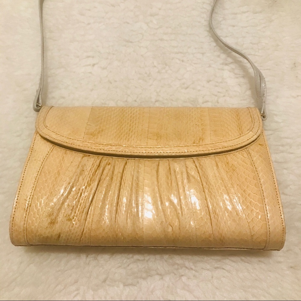 Vintage Snakeskin Leather Shoulders  Bag - Picture 3 of 15
